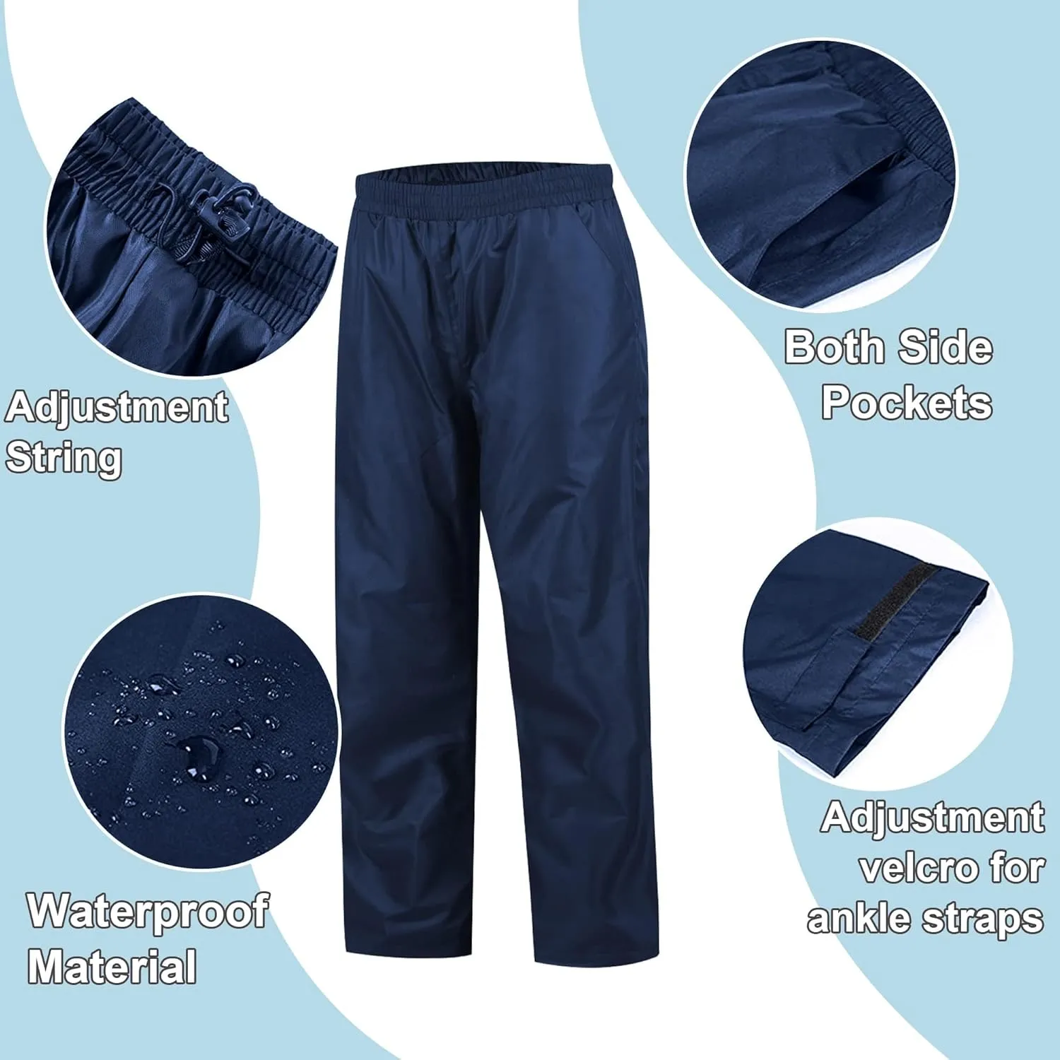 SWISSWELL Kids Rain Gear Boys Girls Youth Waterproof Rain Suit Breathable Reflective Raincoat and Pants