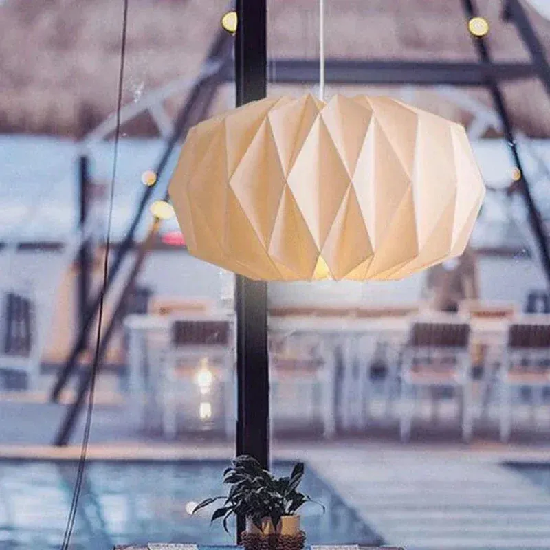 Taavita Hanging Lamp – Foldable Paper Lantern in Nordic Style for Living Room & Bedroom