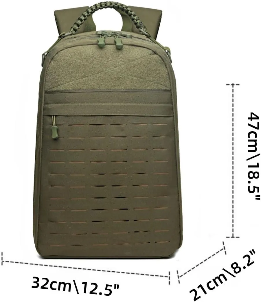 Tactical Assault Backpack，Heavy duty zipper，Travel Laptop Backpacks，Hiking Backpack military backpack, Rucksack. (army green)