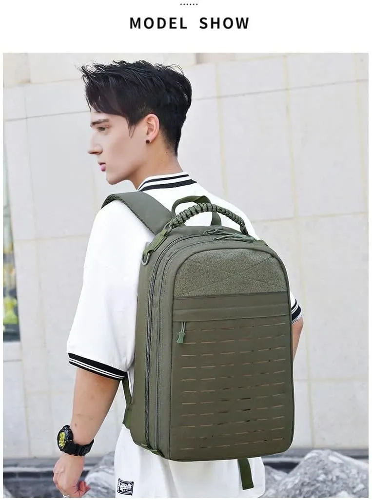 Tactical Assault Backpack，Heavy duty zipper，Travel Laptop Backpacks，Hiking Backpack military backpack, Rucksack. (army green)