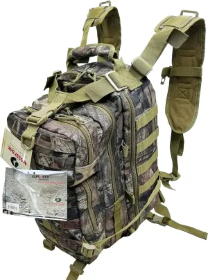 Tactical Assault Pack - Combat Rucksack - 17" Military MOLLE Backpack 27L (Mossy Oak)