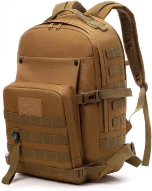 Tactical Backpack Military Molle Hiking 20-35L Tactical outdoor camouflage bag mountaineering wilderness camping dark brown