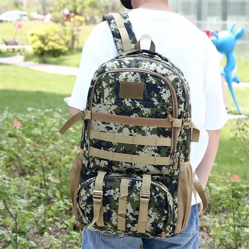 Tactical Backpack Military Molle Hiking 36-55L Tactical Camouflage Outdoor Sports Camouflage Bag Hiking Black