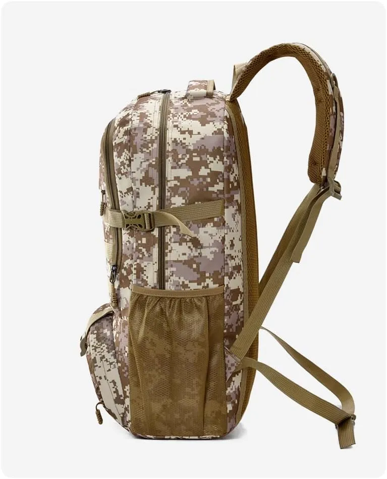 Tactical Backpack Military Molle Hiking 36-55L Tactical Camouflage Outdoor Sports Camouflage Bag Hiking Black