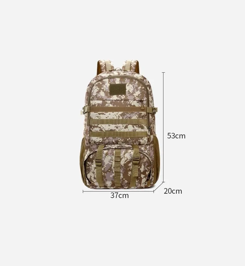 Tactical Backpack Military Molle Hiking 36-55L Tactical Camouflage Outdoor Sports Camouflage Bag Hiking Black