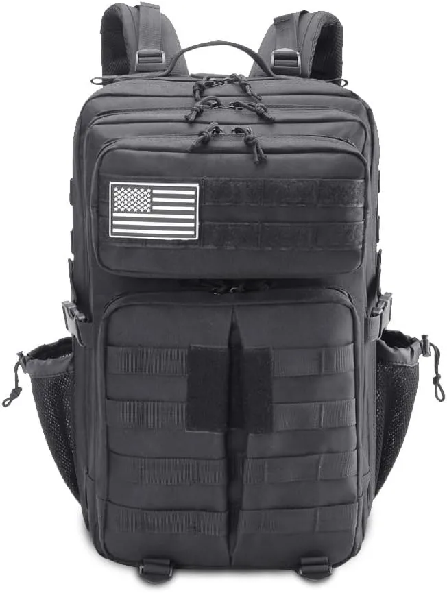 Tactical Backpack Military Molle Hiking 45L Outdoor Bag Sports Bag Outdoor Tactical Black