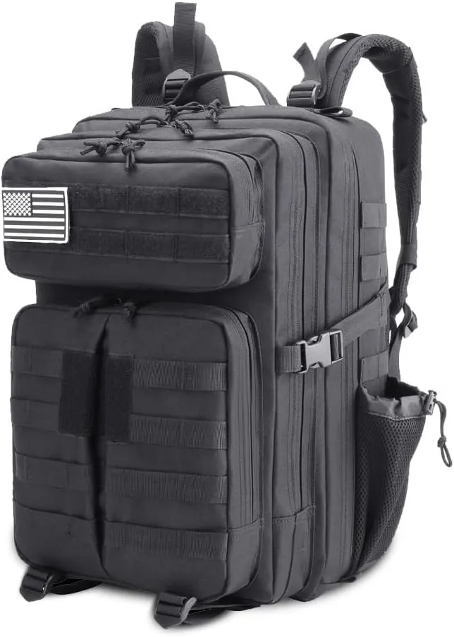Tactical Backpack Military Molle Hiking 45L Outdoor Bag Sports Bag Outdoor Tactical Black