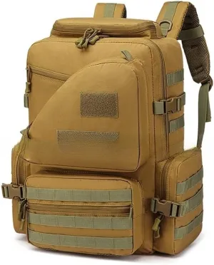 Tactical Backpack Military Molle Hiking 56-75L Military Fan Outdoor Hiking Tactical Bag Black