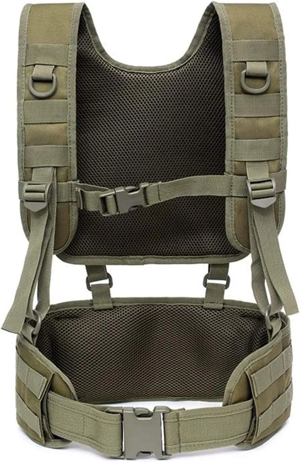Tactical Padded Battle Belt with Detachable Suspender Straps for Patrol Army Training Outdoors Duty