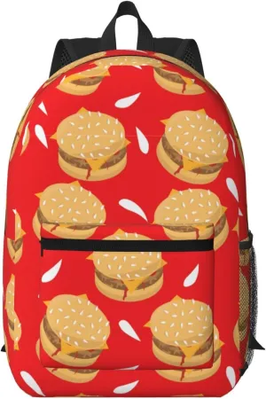 Tasty burger grilled beef Pattern Backpack for Worker Business Hiking Travel Shoulders Bag Fashion Backpack
