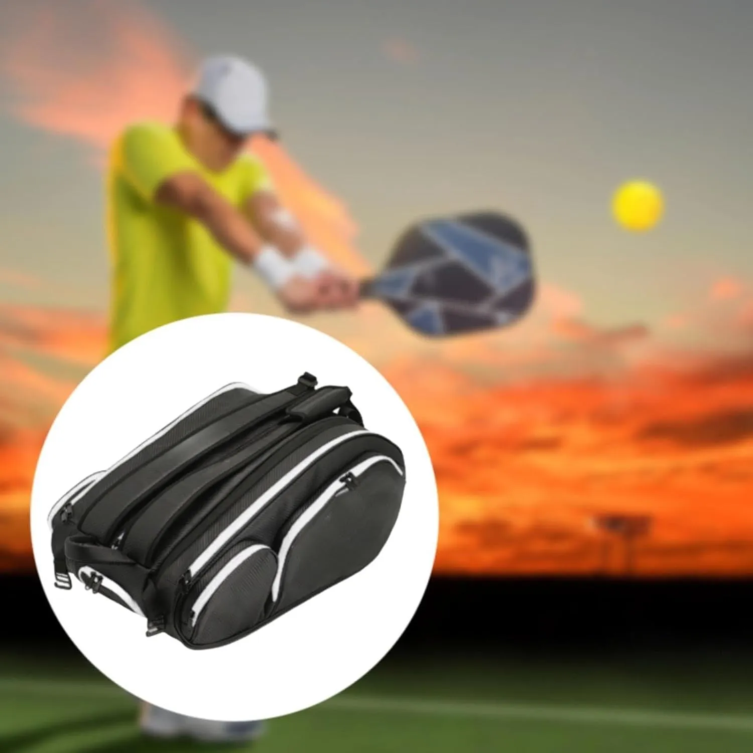 Tennis Backpack for Men and Women Large Capacity Squash Racket Bag, Tennis Racket Bag Adjustable Shoulder Strap for Sports