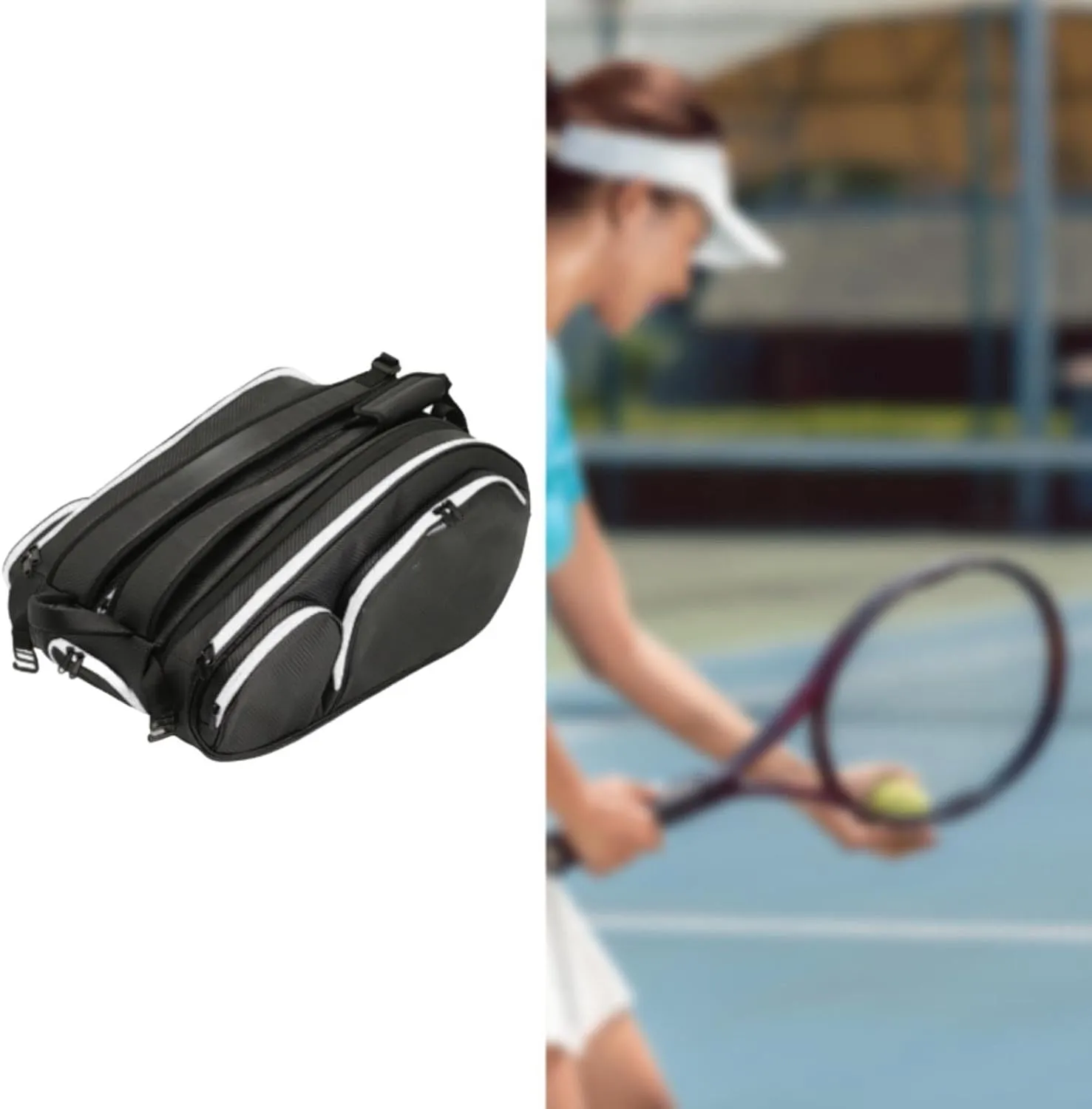 Tennis Backpack for Men and Women Large Capacity Squash Racket Bag, Tennis Racket Bag Adjustable Shoulder Strap for Sports