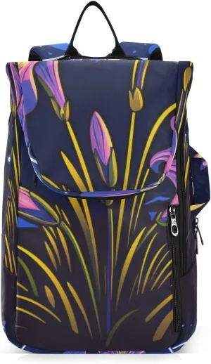 Tennis Bag Tennis Backpack for Women Men, Tennis Bag Holds 2 Rackets, Pickleball Paddles Balls, Badminton Squash, Flower (326)