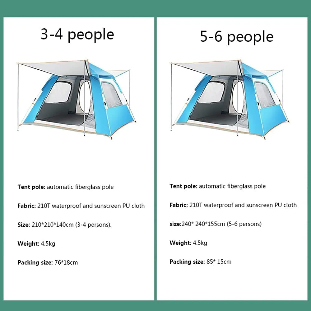 Tents Camping for 3-4 People,5-6 People, Waterproof and Windproof, Easy to Install, Backpacking, Ventilated and Suitable for Outdoor and Hiking Trips