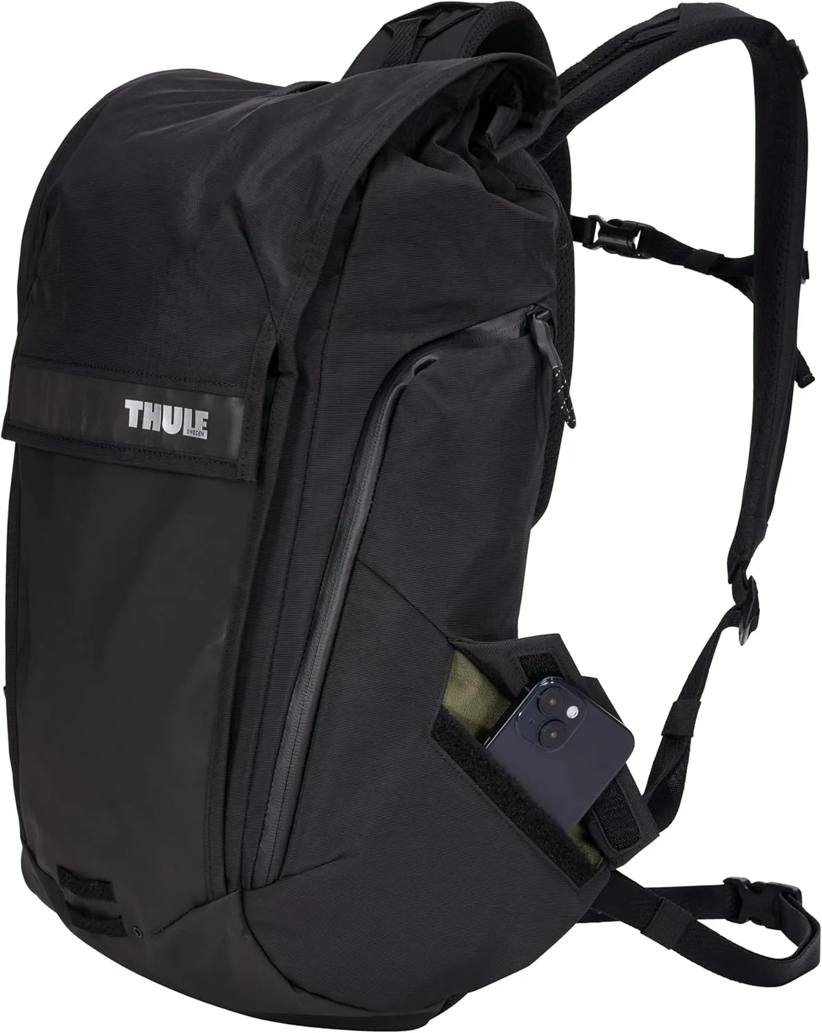 Thule Paramount Bike Commuter Backpack - 20L Capacity - Adjustable fit - 16" Padded Laptop Sleeve and 11" Tablet Pocket - Rolltop Closure - Side Phone Pocket - Taillight Loop