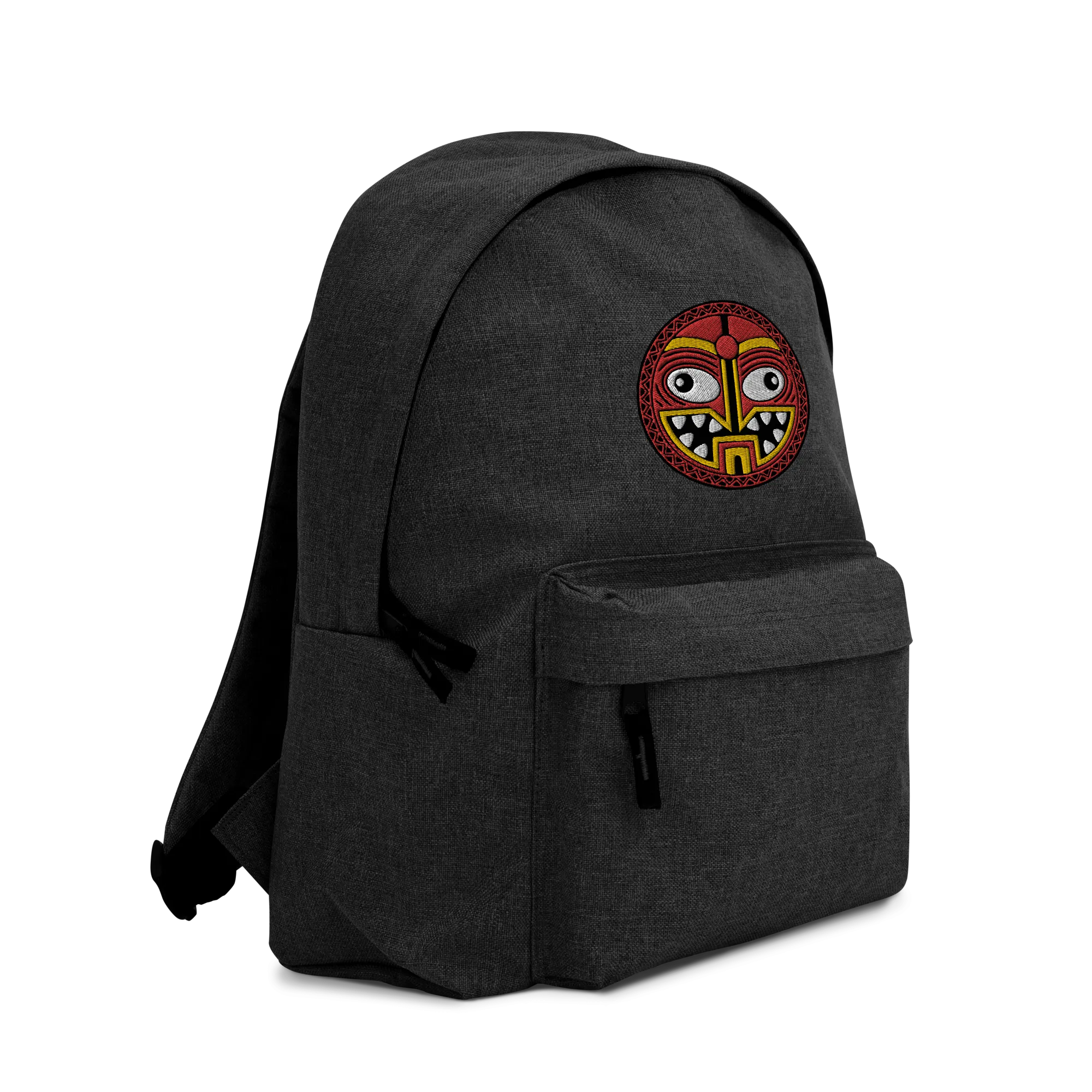 Tiki Face Four Embroidered Backpack