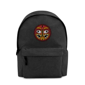 Tiki Face Four Embroidered Backpack