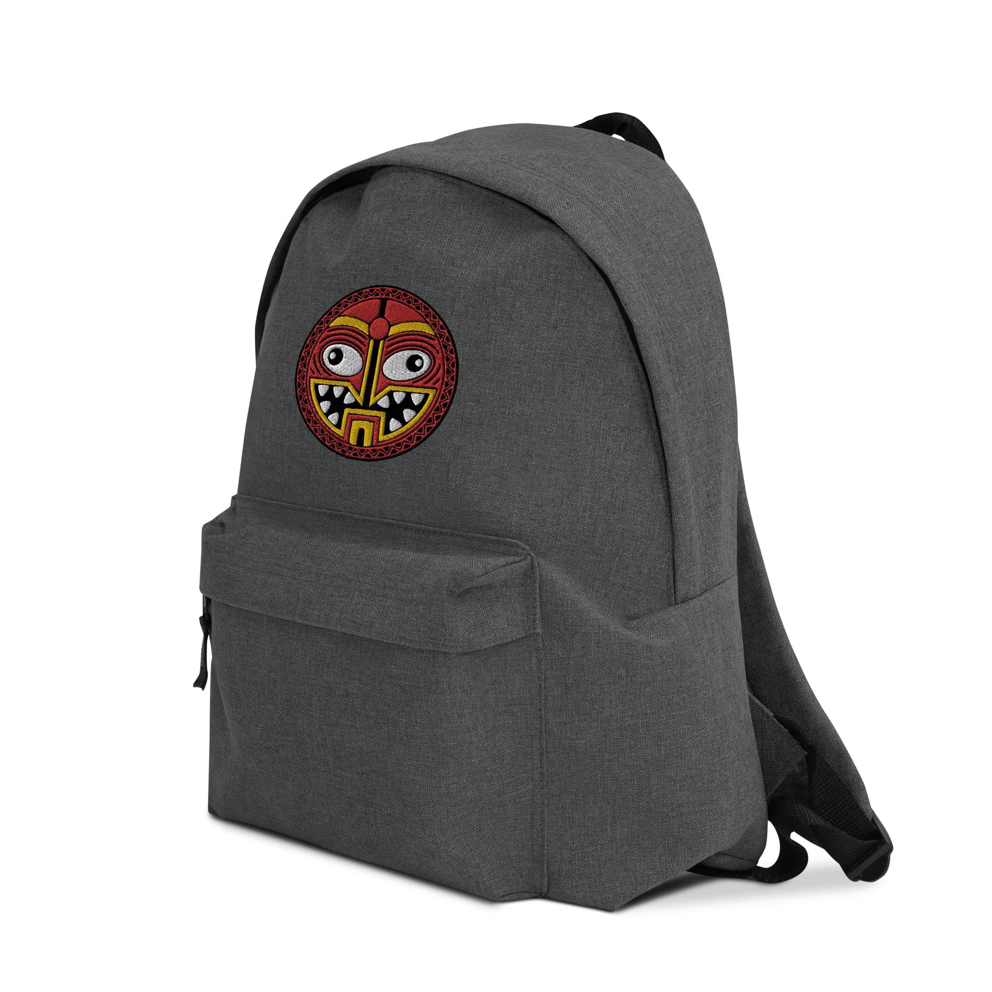 Tiki Face Four Embroidered Backpack