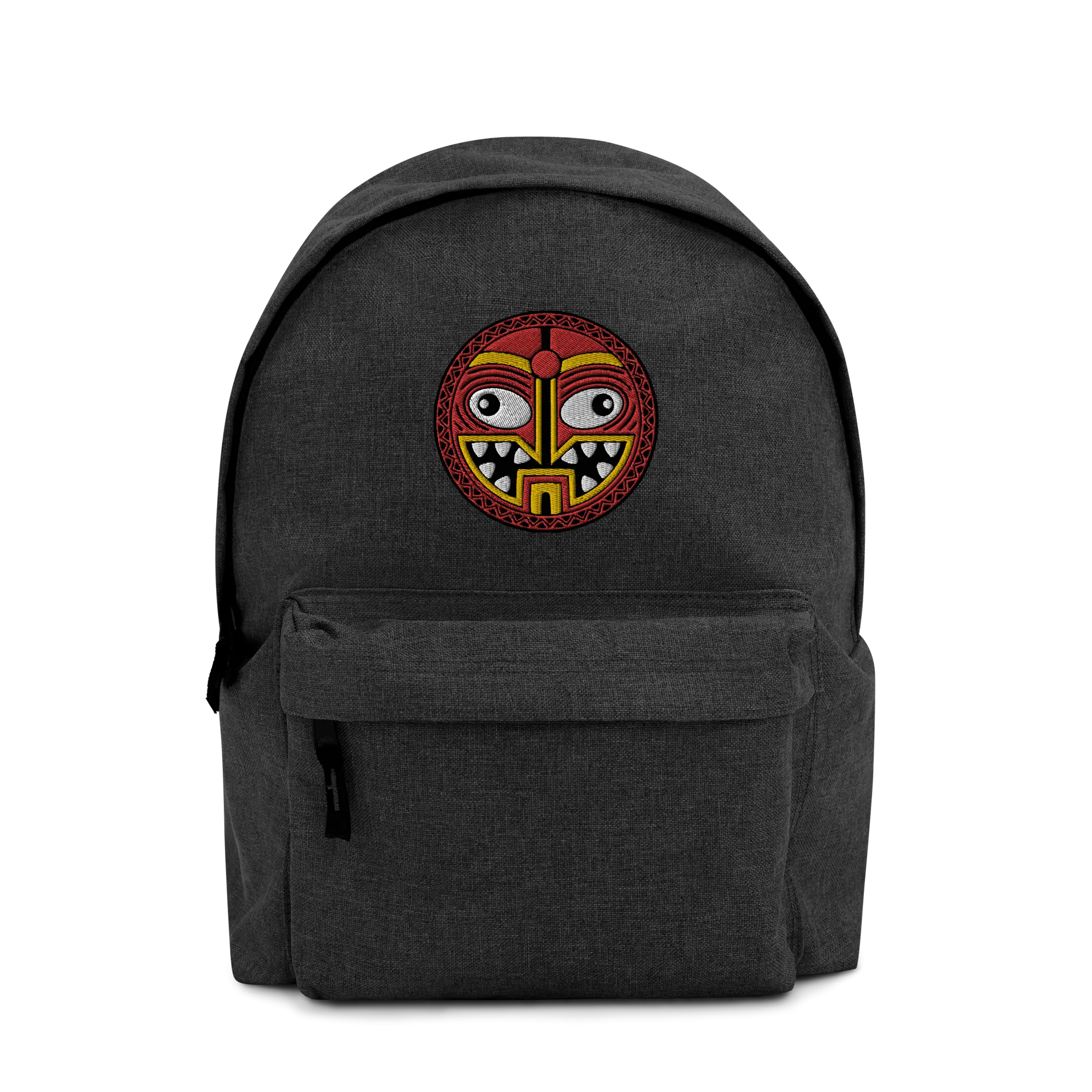 Tiki Face Four Embroidered Backpack