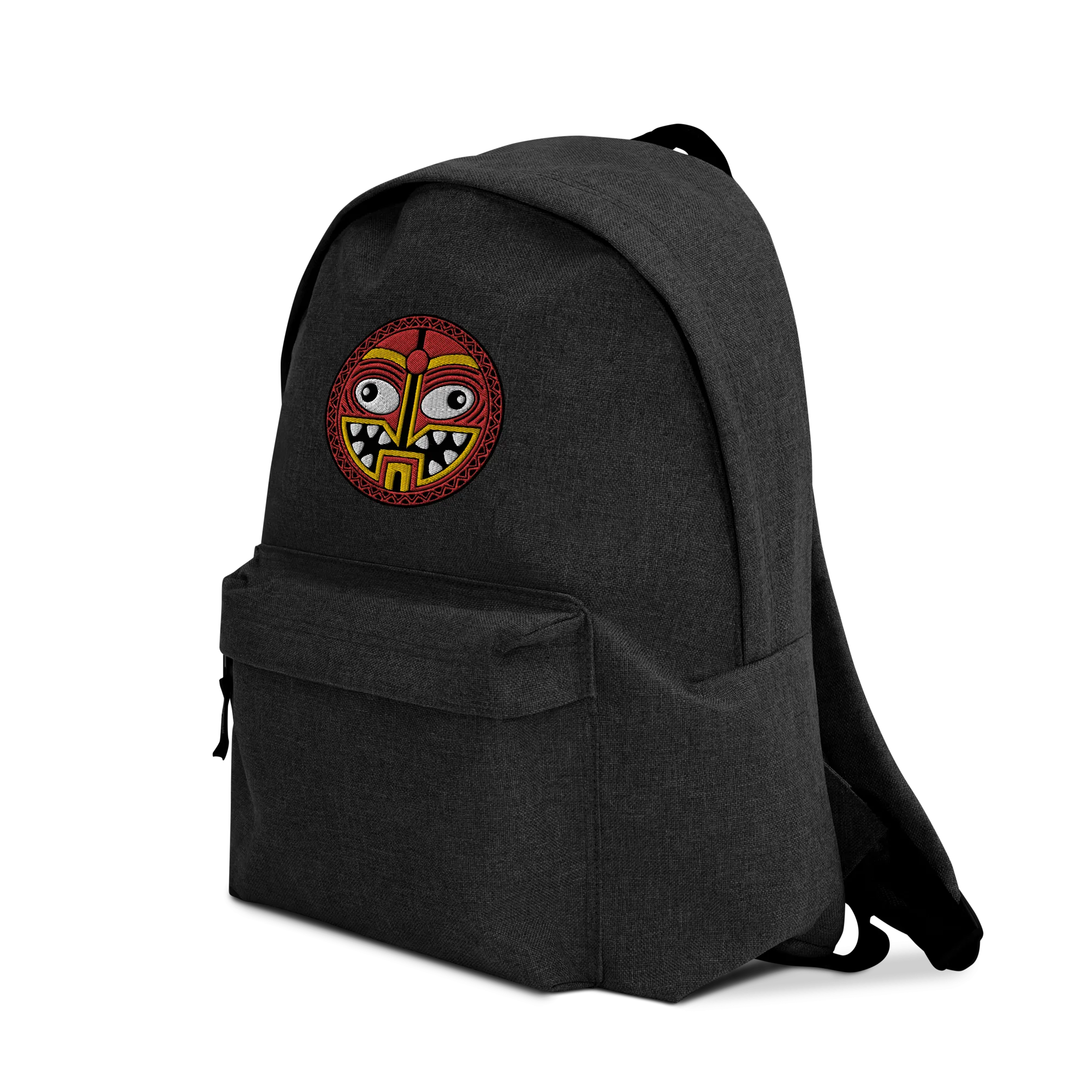 Tiki Face Four Embroidered Backpack