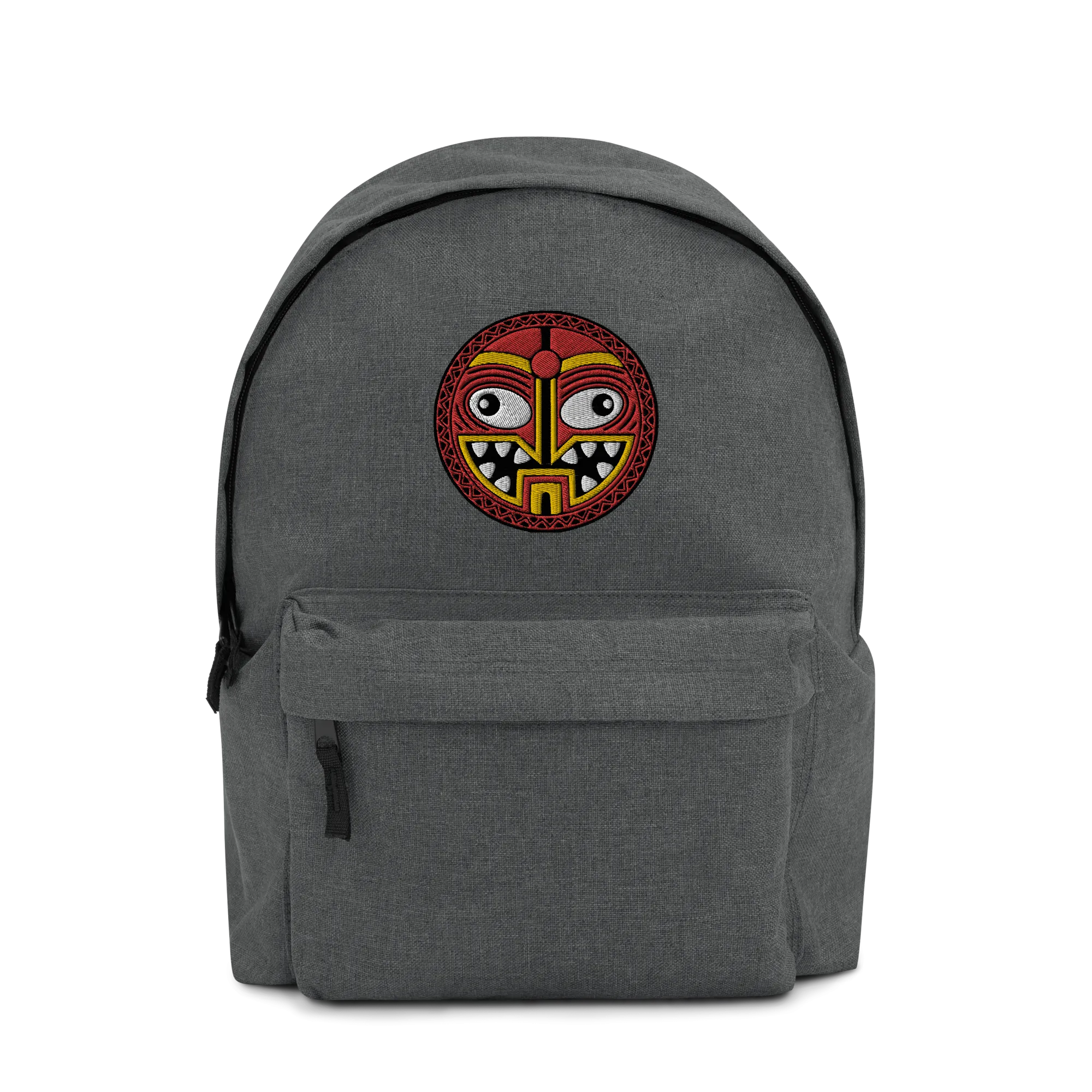 Tiki Face Four Embroidered Backpack