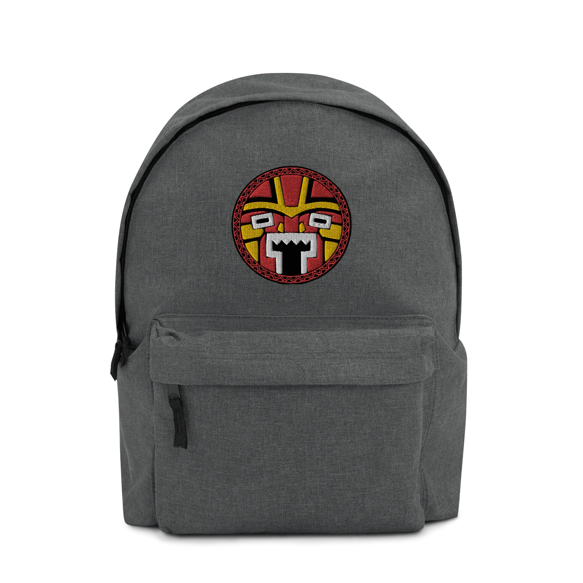 Tiki Face Three Embroidered Backpack