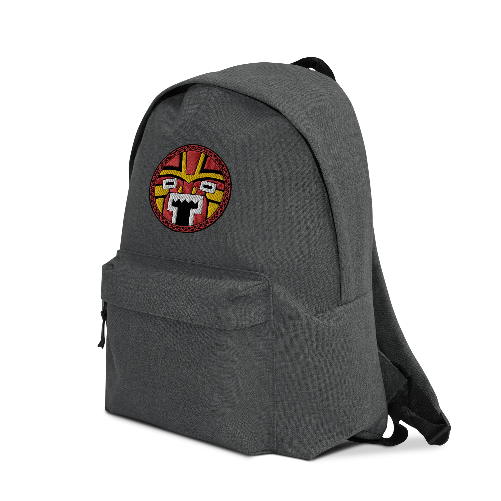 Tiki Face Three Embroidered Backpack