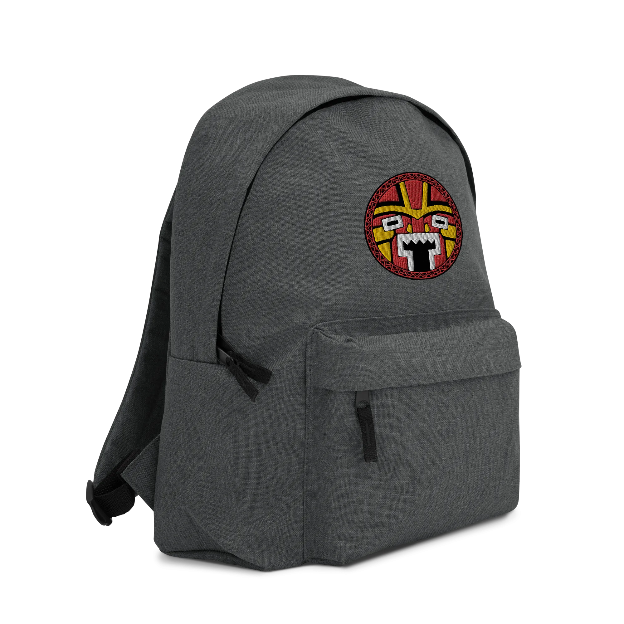 Tiki Face Three Embroidered Backpack