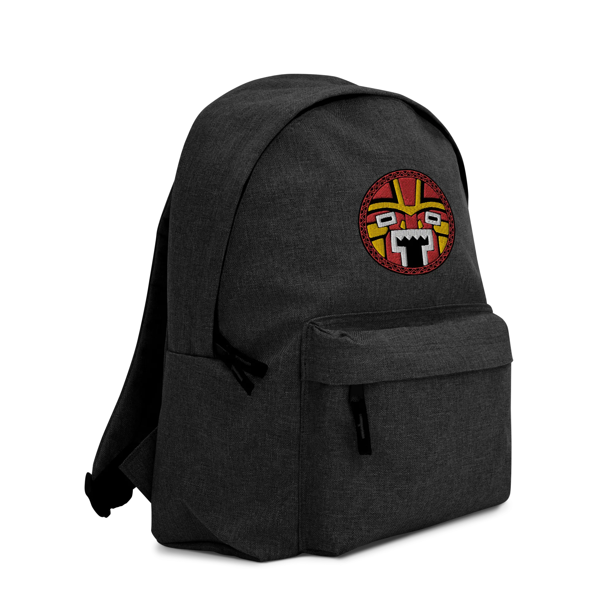 Tiki Face Three Embroidered Backpack