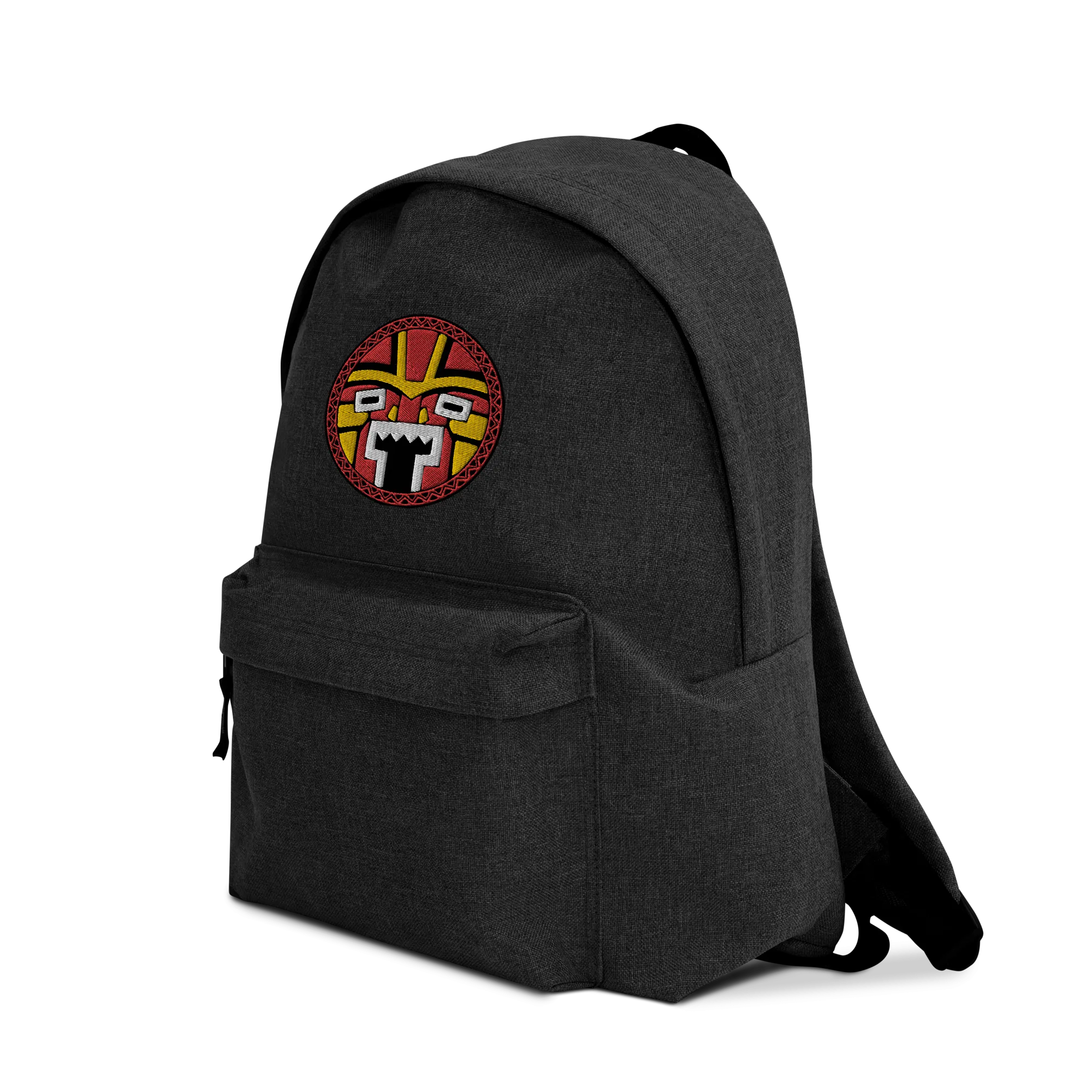 Tiki Face Three Embroidered Backpack