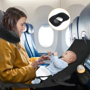 Toddler Airplane Seat Extender & Travel Bed with Neck Pillow – Baby Travel Essentials for Flying – Fits Economy Seats - todller Travel Bed - Baby Flight Bed on Lap, Baby seat Extender - Black Color