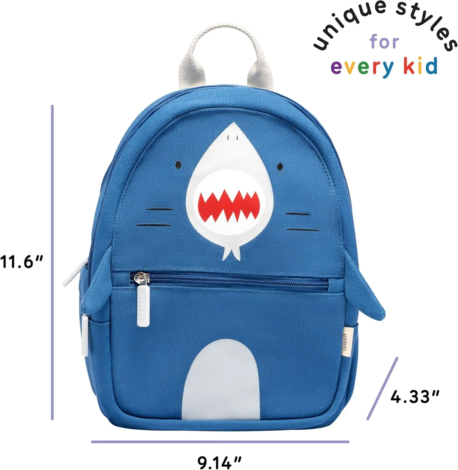 Toddler Mini Backpack for Girls and Boys, Child Backpack for School and Travel, Kindergarten, Elementary, Kids Ages 2–5, Padded Back, Adjustable Straps - Shark