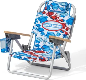 Tommy Bahama Kid's 5-Position Lay Flat Backpack Folding Beach Chair, School of Fish