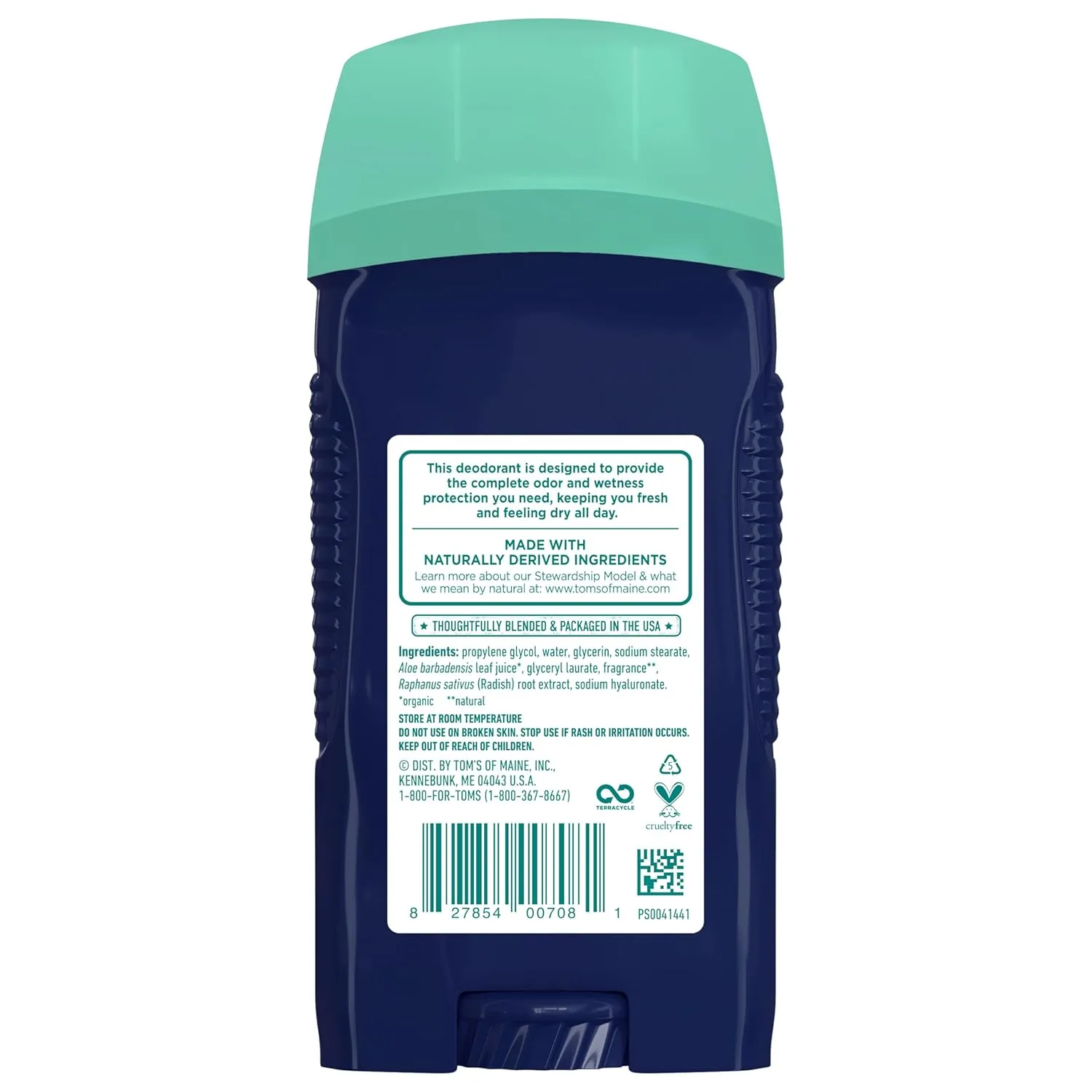 Tom's of Maine Complete Protection Aluminum-Free Natural Deodorant for Men, Sandalwood & Vanilla, 2.6 oz