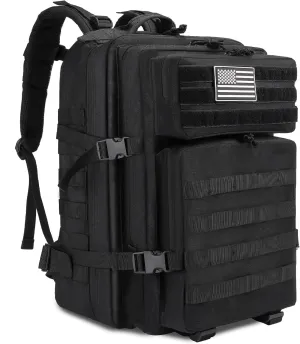 TOMSHOO 45L Military Tactical Backpacks Large MOLLE 3 Day Assault Pack for Men And Women Outdoor Hiking Hunting Camping (Black)