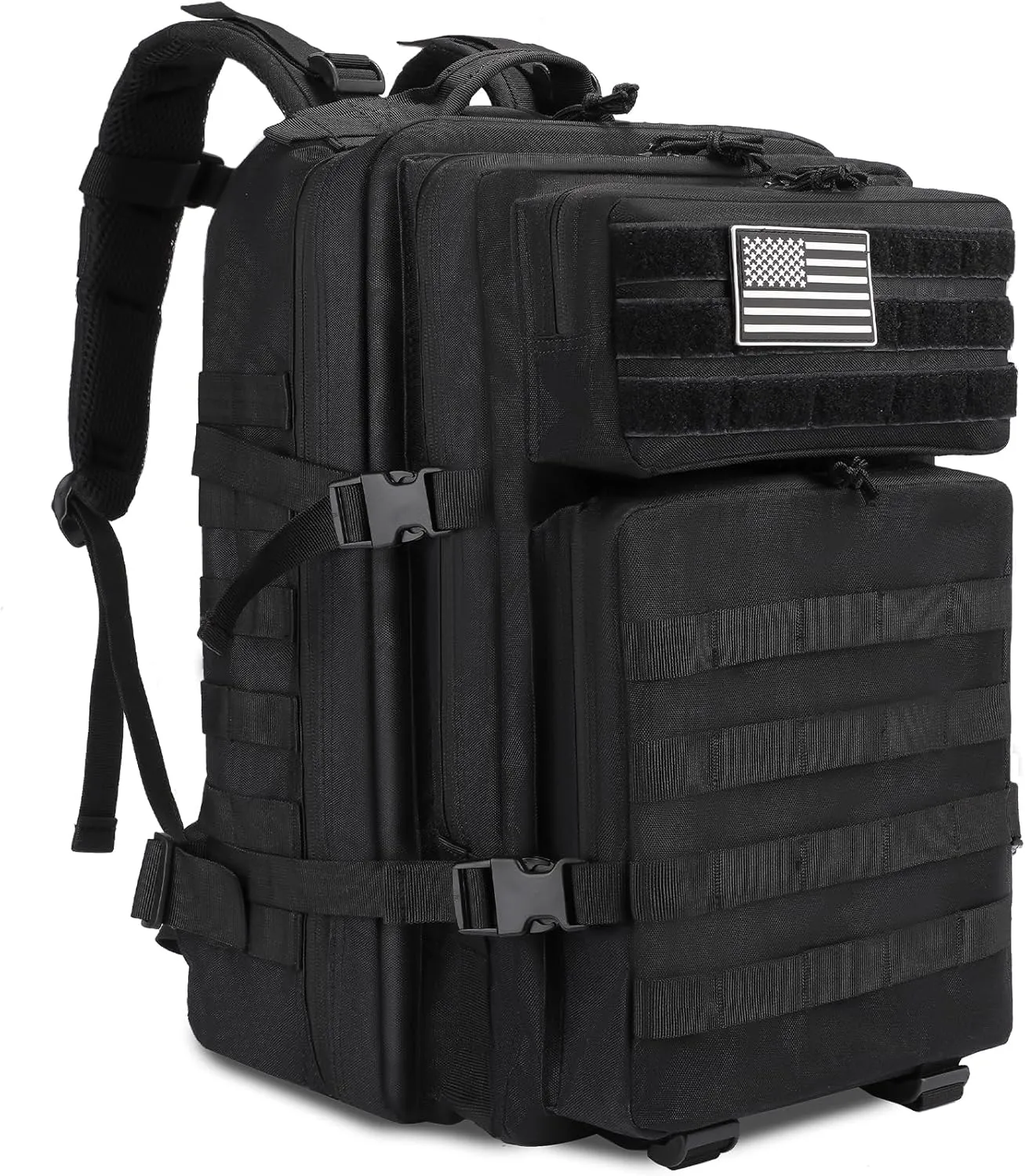 TOMSHOO 45L Military Tactical Backpacks Large MOLLE 3 Day Assault Pack for Men And Women Outdoor Hiking Hunting Camping (Black)