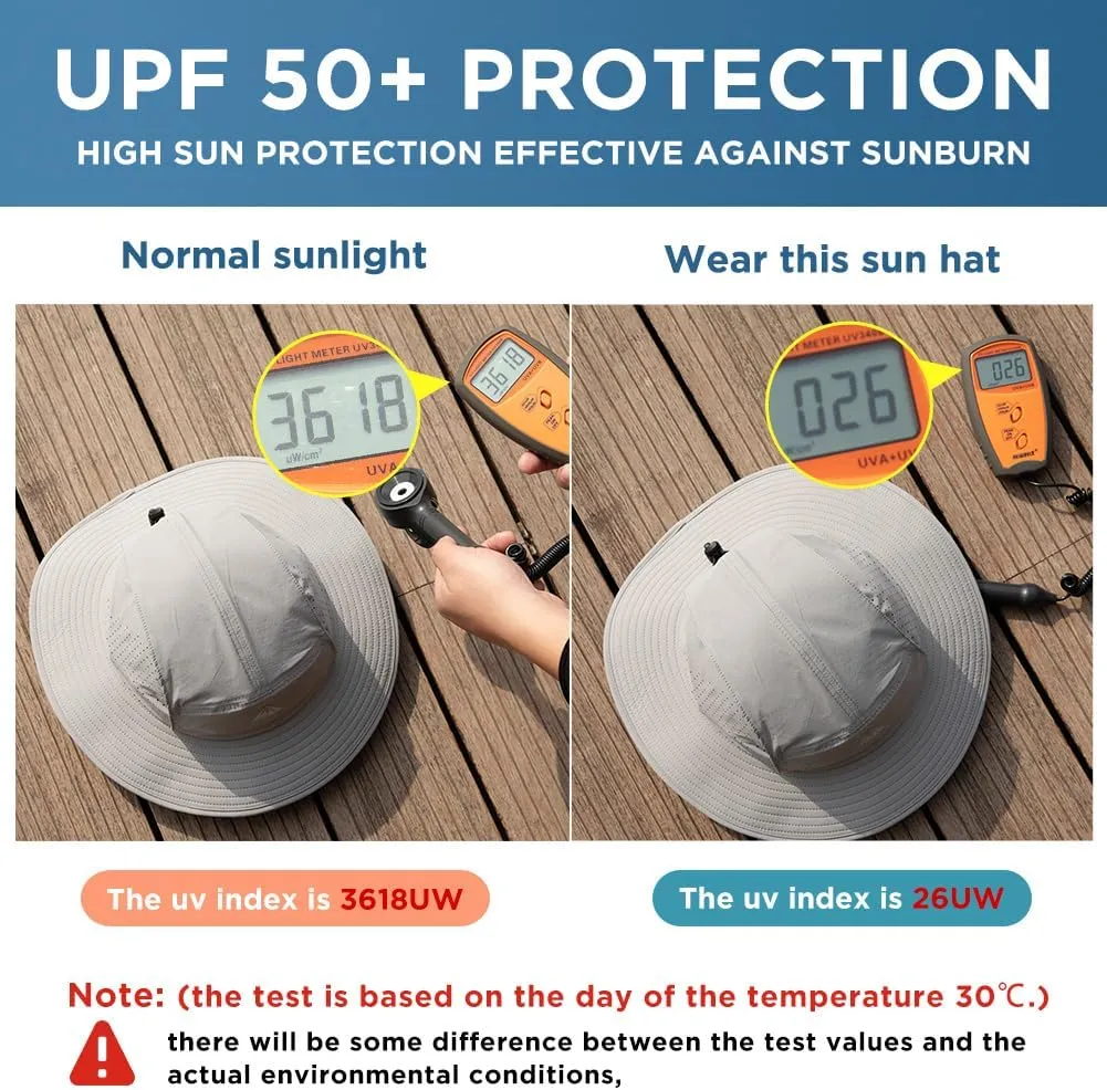 TOP-EX Breathable Oversized XL XXL Waterproof UPF50  UV Protection Packable Fishing Sun Hats for Men Chin Strap
