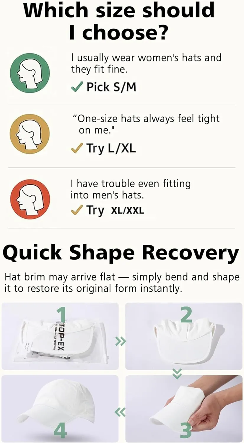 TOP-EX Cooling UV 50 High Ponytail Baseball Cap for Women - Most Women Start with S/M - Breathable for Running Golf Sports