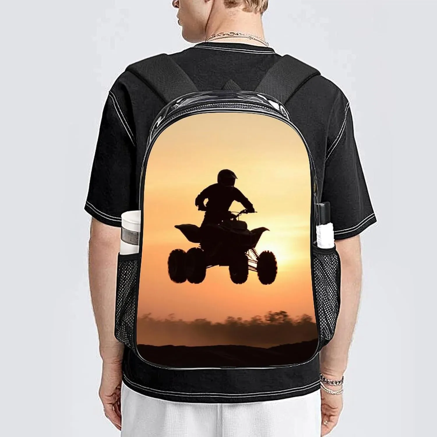 Transparent Daypack Backpack for Climbing Outdoors Running - Big Capacity Multipurpose Anti-Theft Bookbag, Atv Or Quad Dirt Bike Travel Hiking & Camping Rucksack