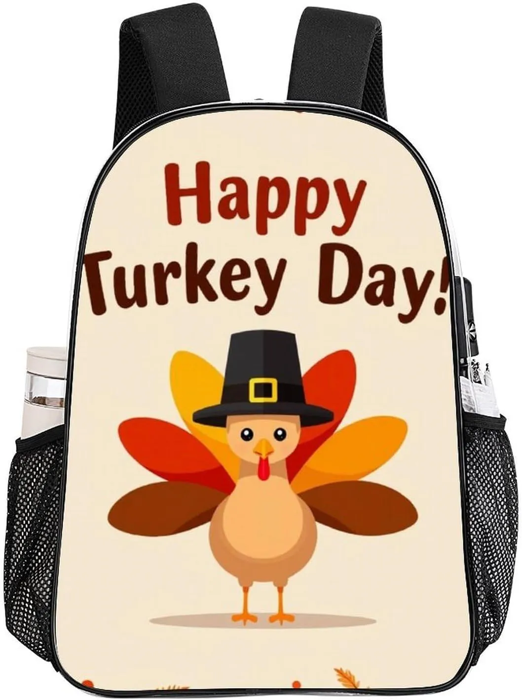 Transparent Daypack for Camping Travel Walking Cycling - Big Capacity Anti-Theft Multipurpose Bookbag, Cute Thanksgiving Turkey Camping Outdoor Backpack