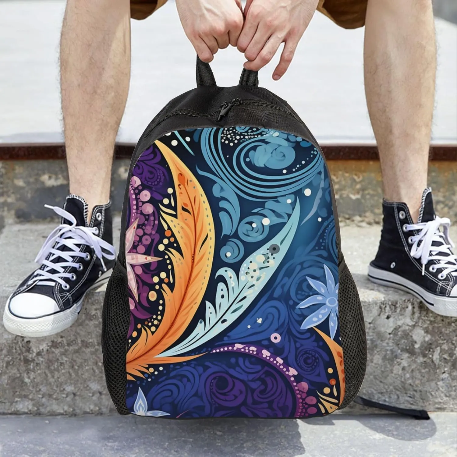 Travel Backpack for Women Men Carry On Backpack Waterproof 15.6inch Laptop Backpack Aboriginal patterns
