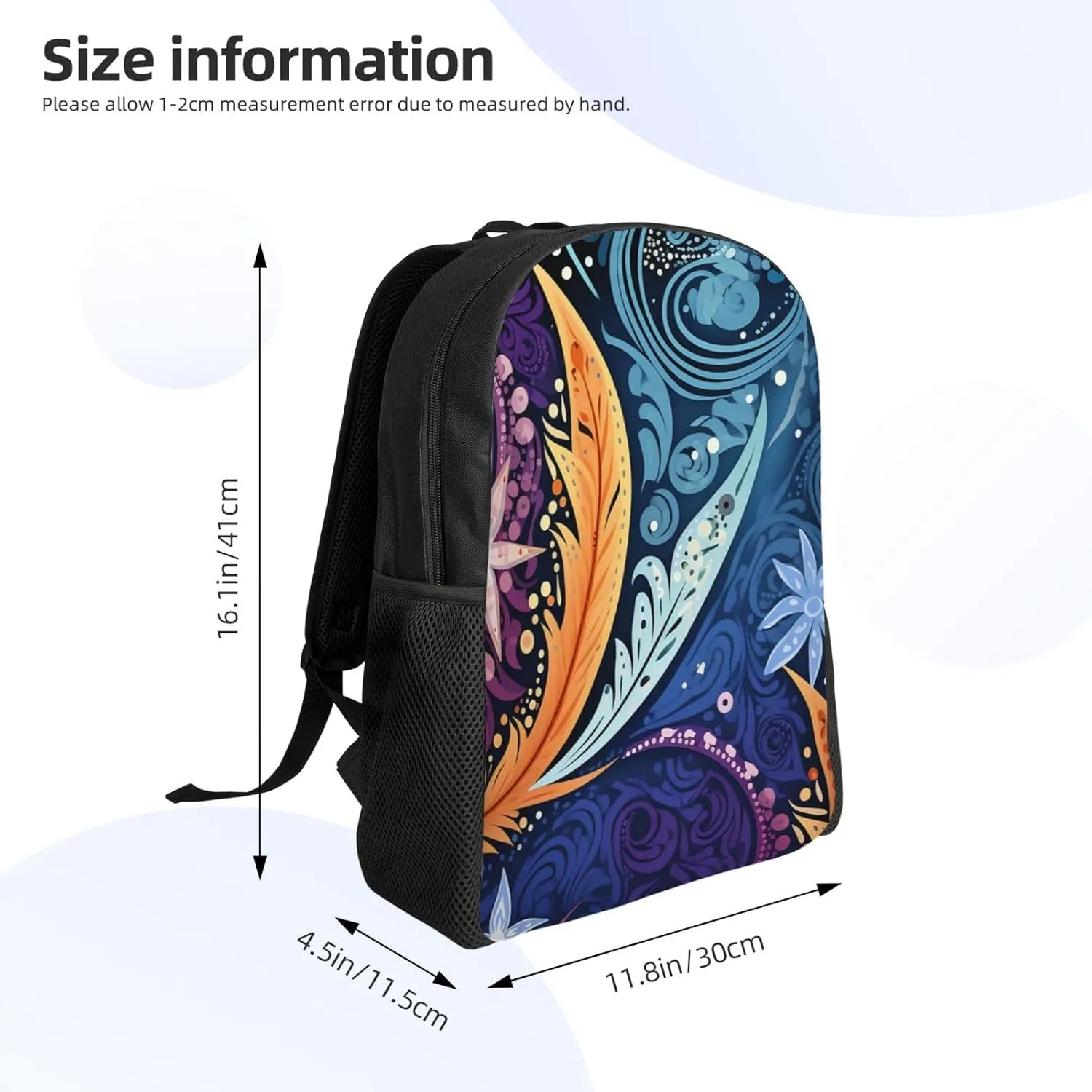 Travel Backpack for Women Men Carry On Backpack Waterproof 15.6inch Laptop Backpack Aboriginal patterns