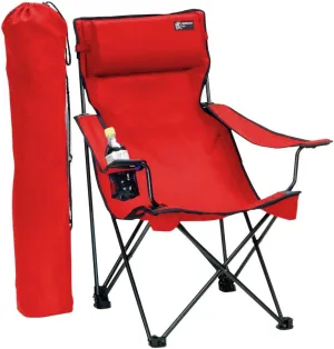 Travel Chair Classic Bubba Chair with Adjustable Pillow, Large Folding Chair for the Outdoors, 300-Pound Capacity, Blue, One Size