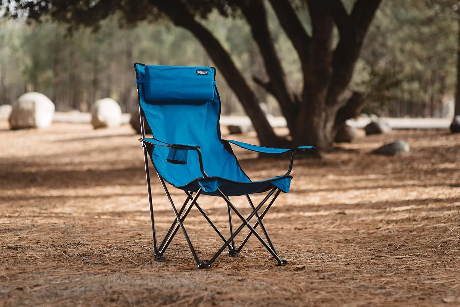 Travel Chair Classic Bubba Chair with Adjustable Pillow, Large Folding Chair for the Outdoors, 300-Pound Capacity, Blue, One Size