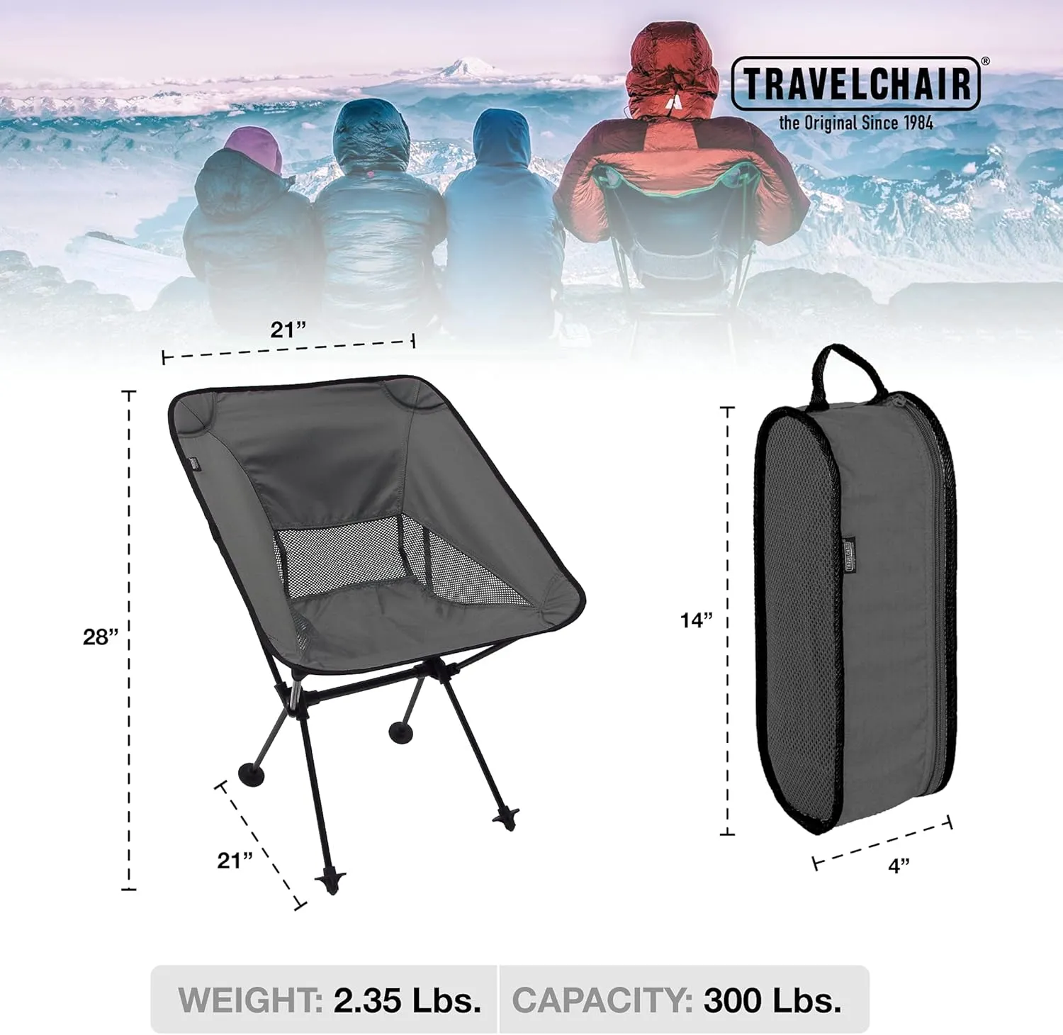 Travelchair Joey Chair, Portable, Compact, Black