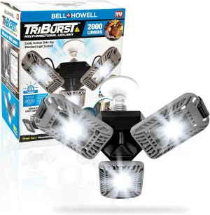 Triburst by Bell Howell, ASON TV 4000 Lumens / 6500 Kelvin Indoor Lights, Ultra Bright Lighting with 144 LED Bulbs and Multi-Directional Triple Panel Bedroom, Garage, Ceiling Light