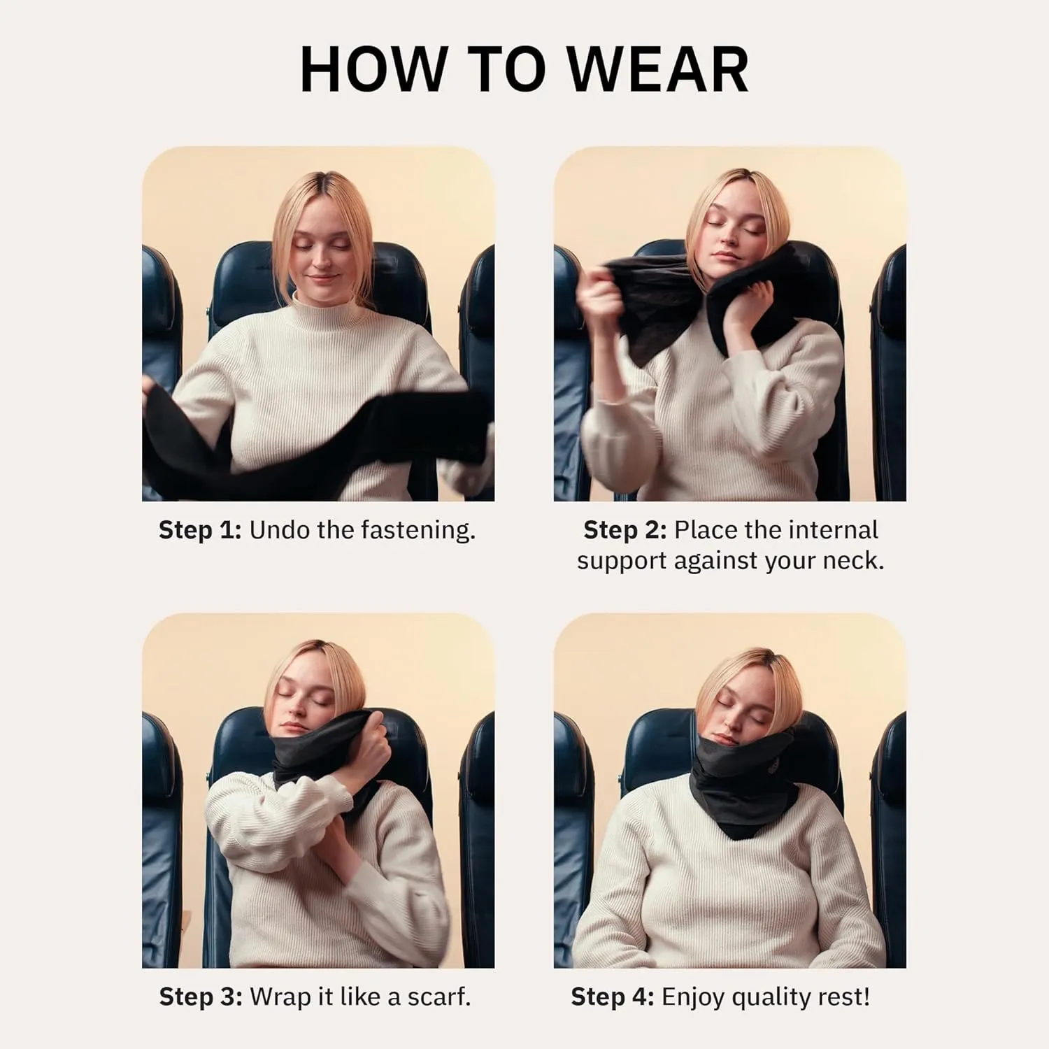 trtl Travel Pillow Cool for Neck Support - Cooling Travel Pillows for Airplanes - with Breathable Fabric - Lightweight and Easy to Carry - Sorbet Yellow