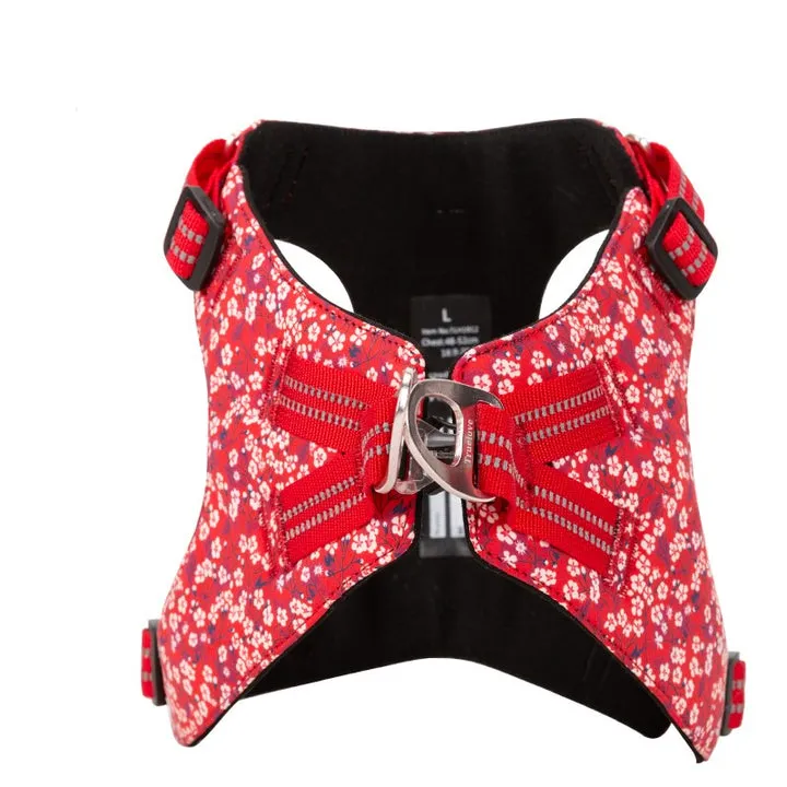 True Love Floral Doggy Harness - Red, XS