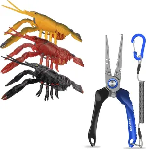 TRUSCEND Pre-Rigged Fishing Jig Lures for Freshwater and Saltwater, Weedless Lure for Crappie Trout Walleye, Lockable Handy Fishing Pliers with Innovative Ergonomic Handle, Amazing Fishing Gear Gifts