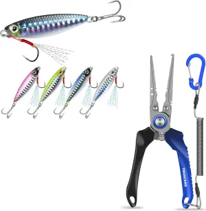 TRUSCEND Valuable Fishing Spoons of Captain's Favorite, Durable and Well-Made Freshwater Bass Fishing Lures, Lockable Handy Fishing Pliers with Innovative Ergonomic Handle, Amazing Fishing Gear Gifts